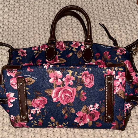Dooney & Bourke Navy and Pink Floral Satchel - Picture 3 of 9